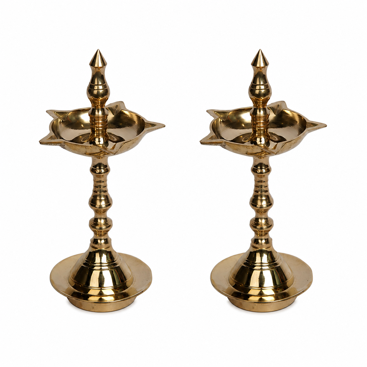 Brass Kerala Oil Lamp for Pooja And Home Decor Pair