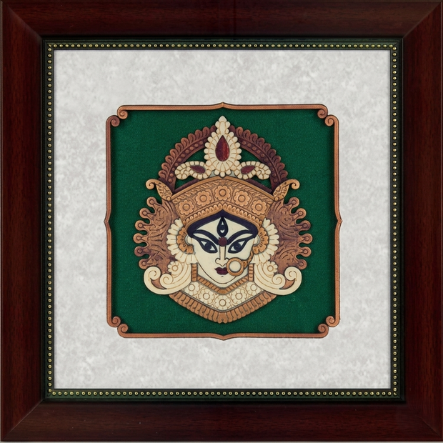 Durga Wooden Carving Frame