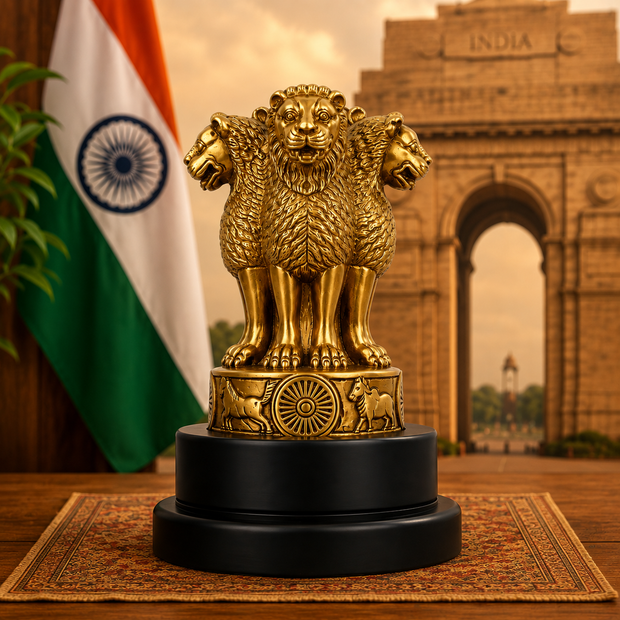 Brass Ashoka Stambh with Base – 9" Height