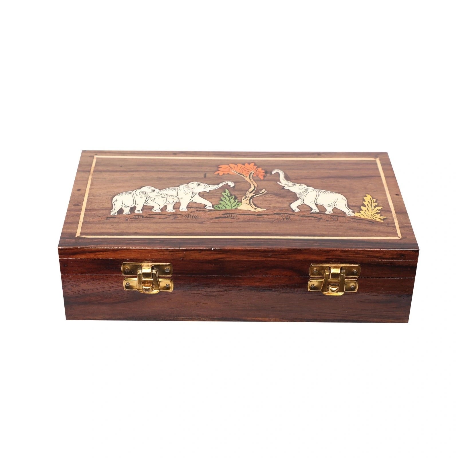 Rosewood Inlay Jewellery Box