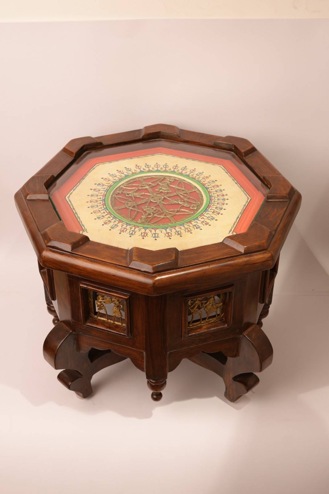 Teak Wood Princess Octagonal Accent Table