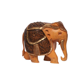 Handcrafted Wooden Carved Elephant Showpiece
