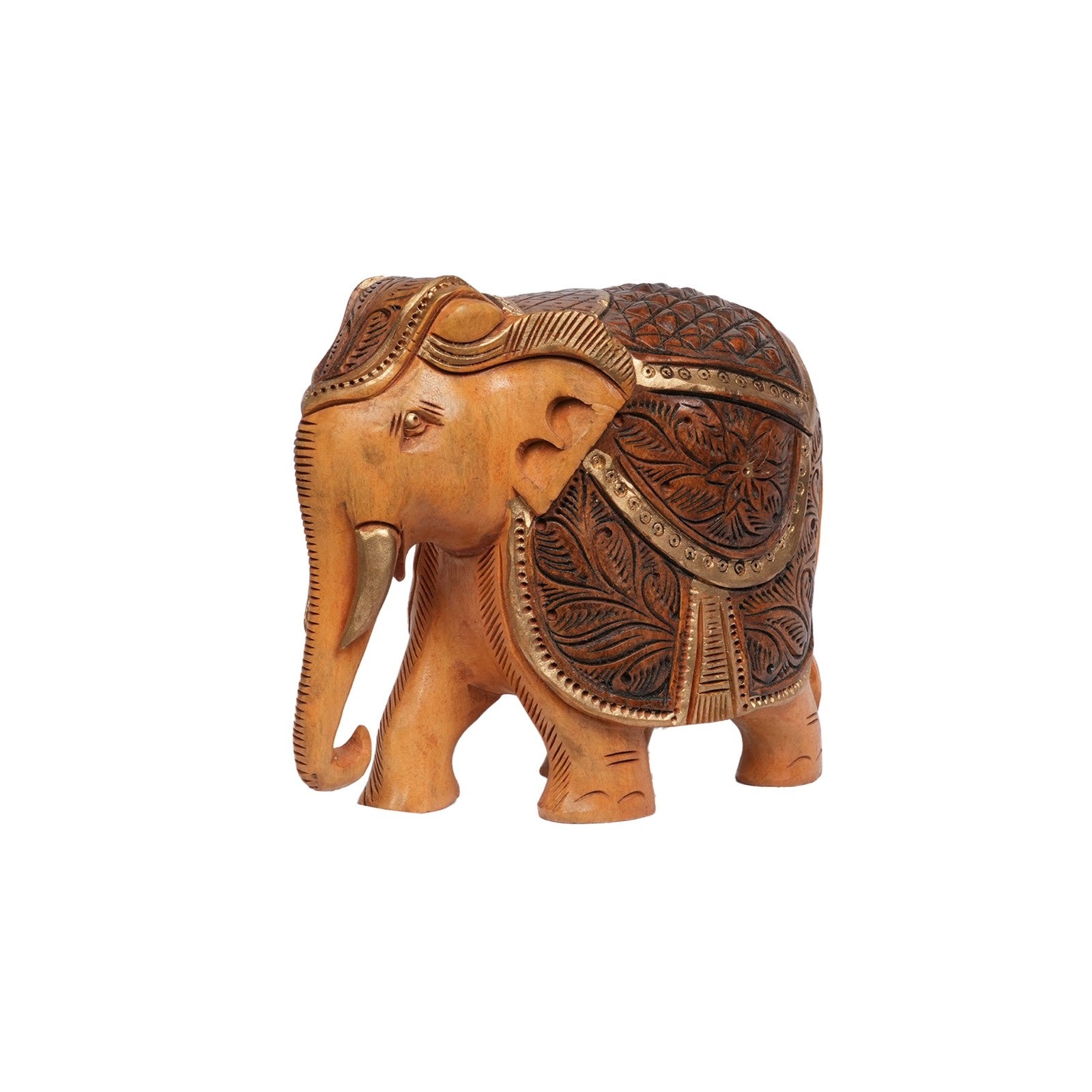 Handcrafted Wooden Carved Elephant Showpiece