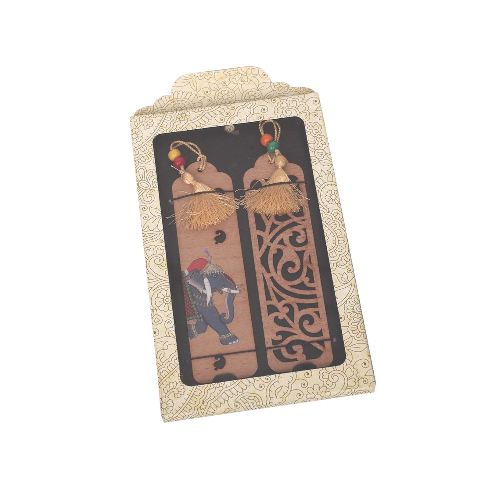 Wooden Deer And Elephant Bookmark