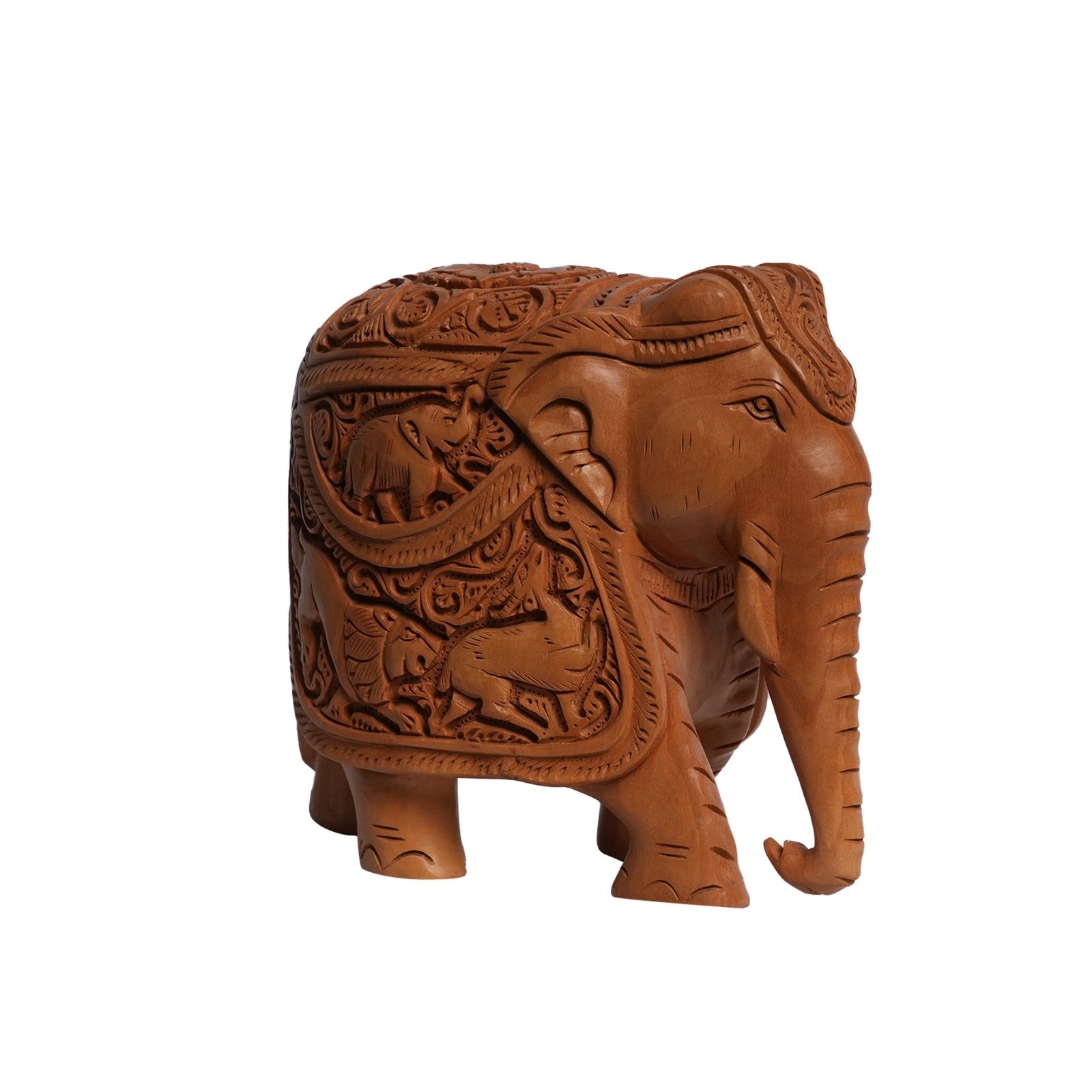 Handcrafted Wooden Carved Elephant Showpiece