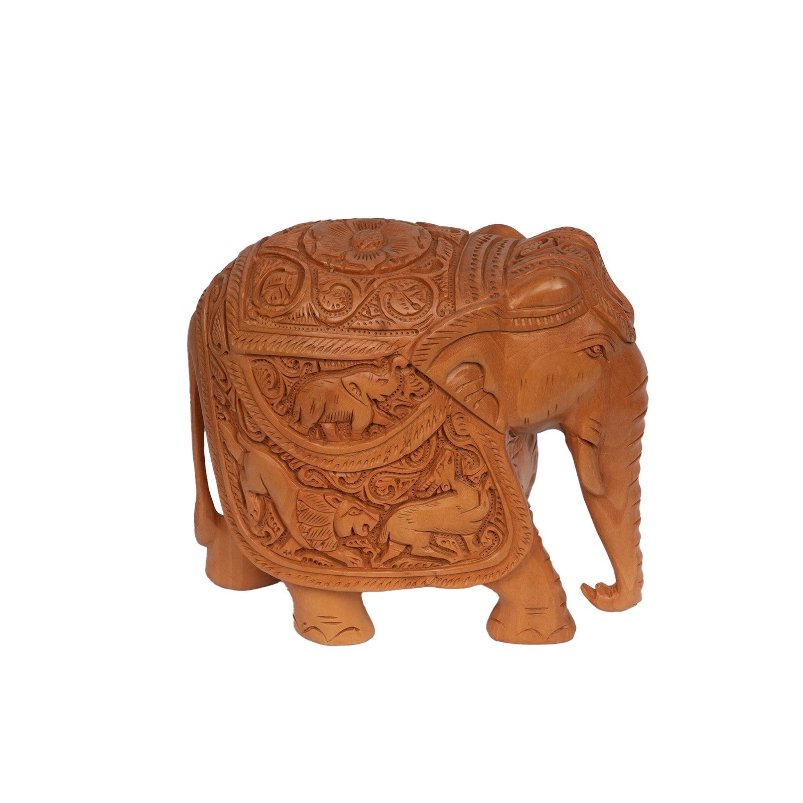 Handcrafted Wooden Carved Elephant Showpiece