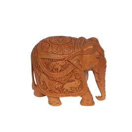 Handcrafted Wooden Carved Elephant Showpiece