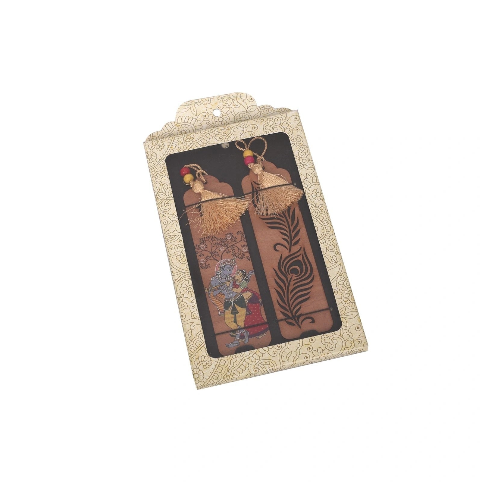 Wooden Radha Krishna Bookmark