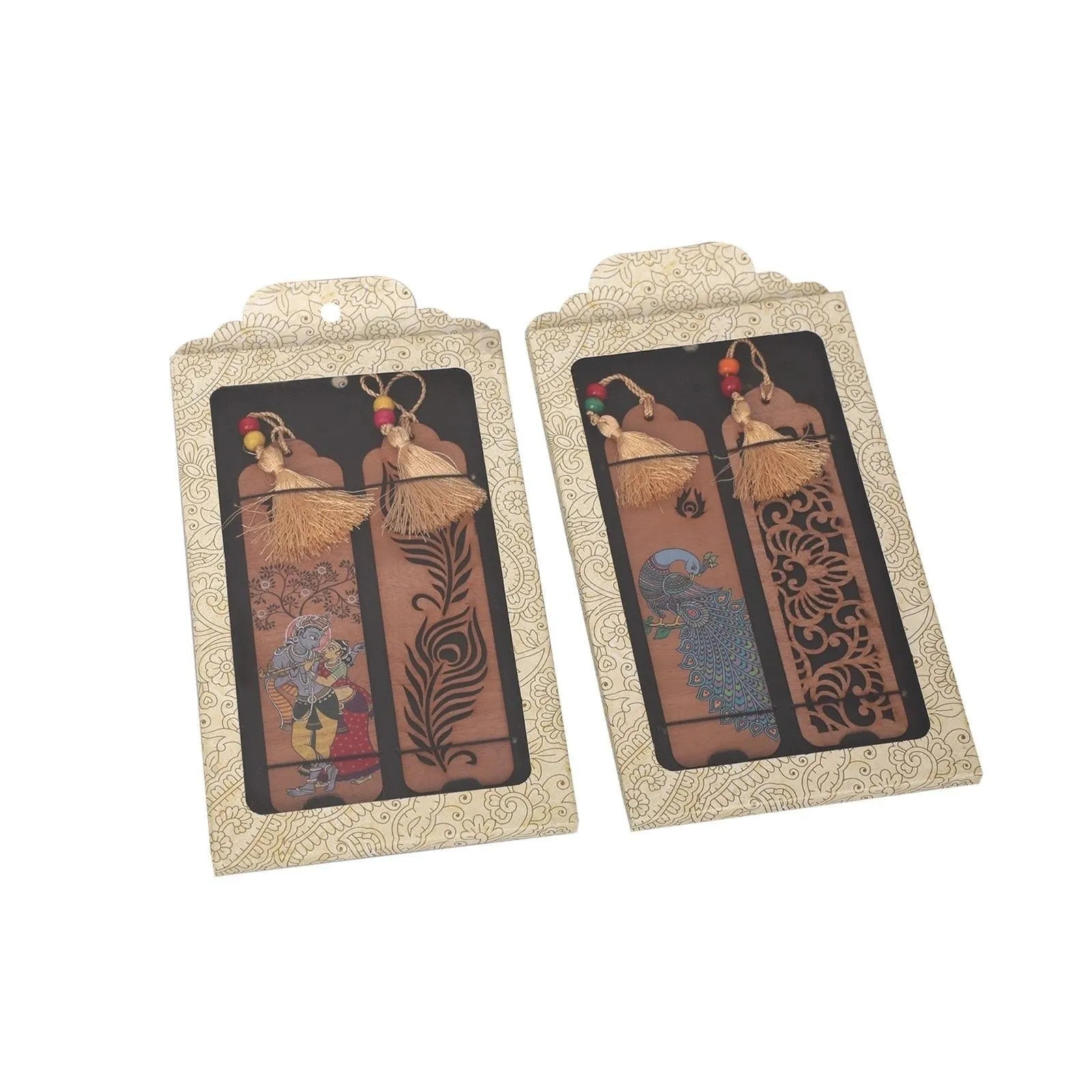 Wooden Radha Krishna Bookmark