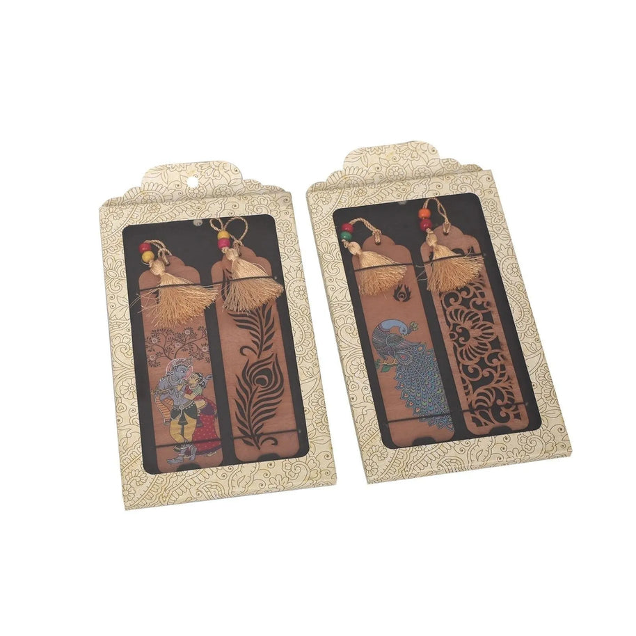 Wooden Radha Krishna Bookmark