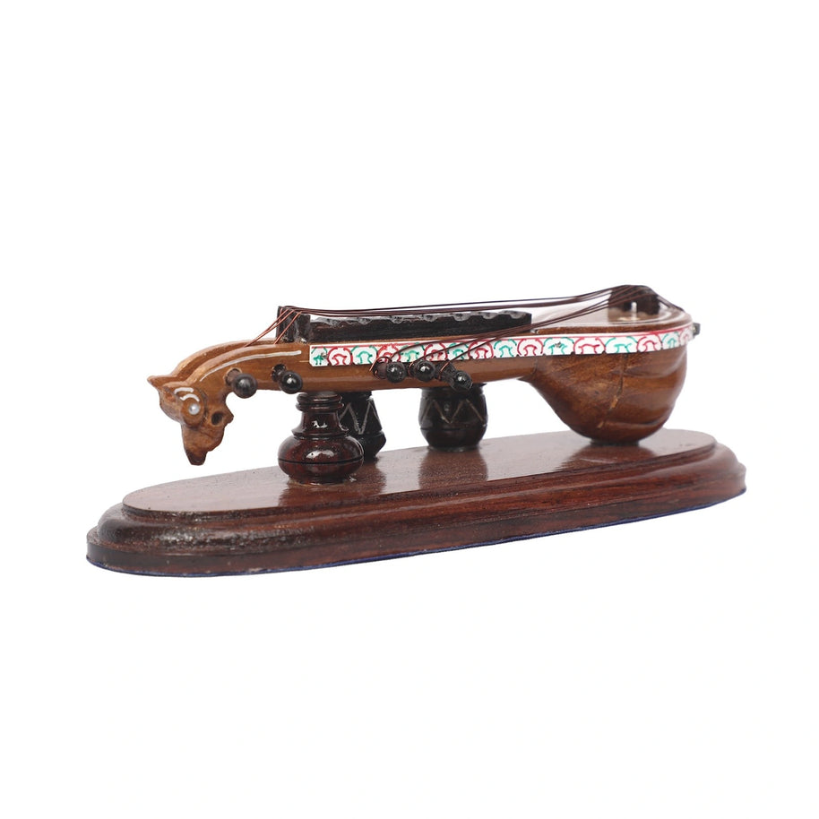 Wooden Saraswati Veena Decor
