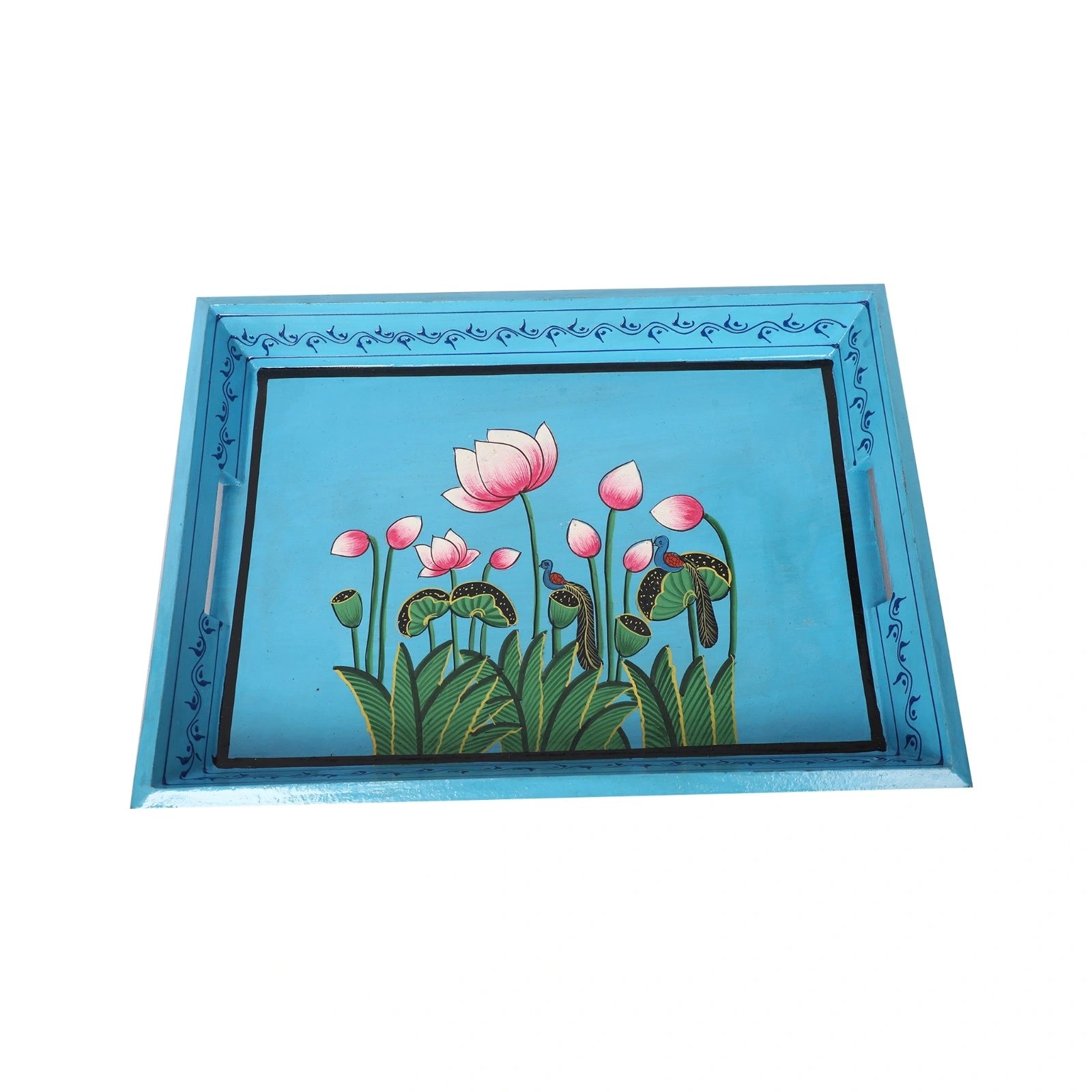 Hand-Painted Wooden Serving Tray