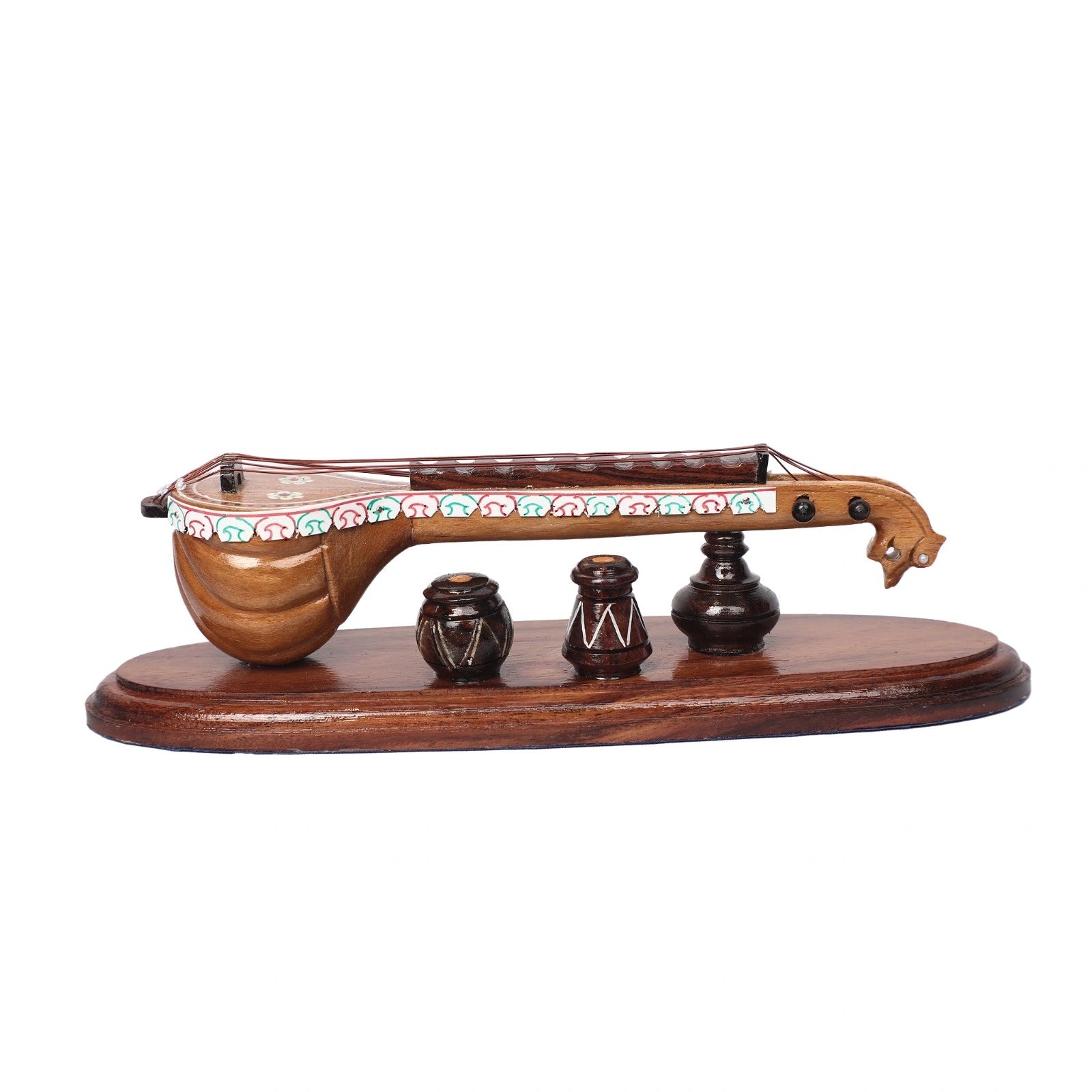 Wooden Veena Showpiece