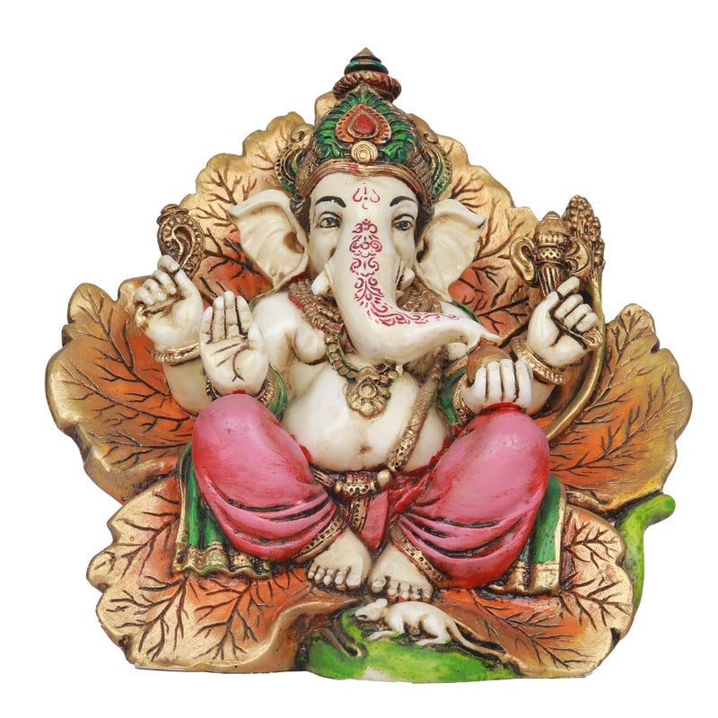Culture Marble Ganesh Sitting on Base