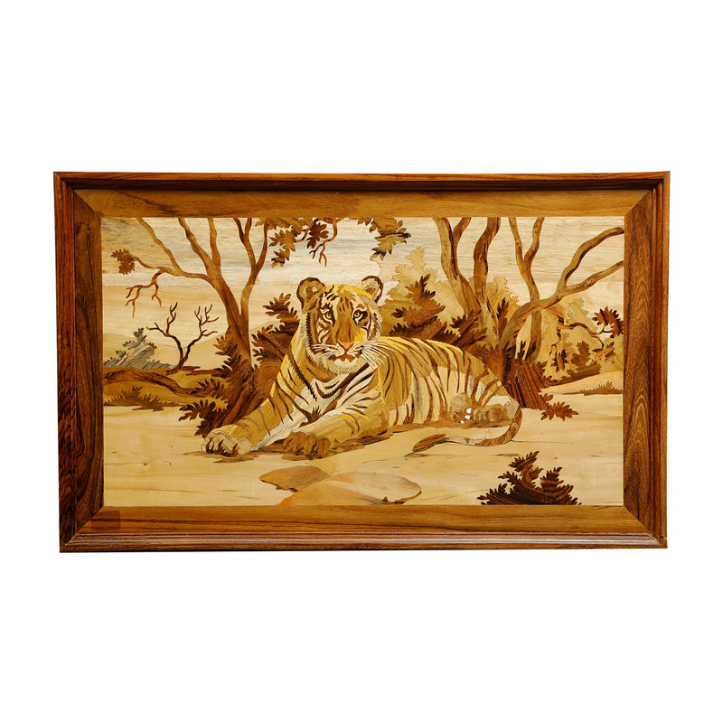 Tiger Art -Wooden Craving Painting