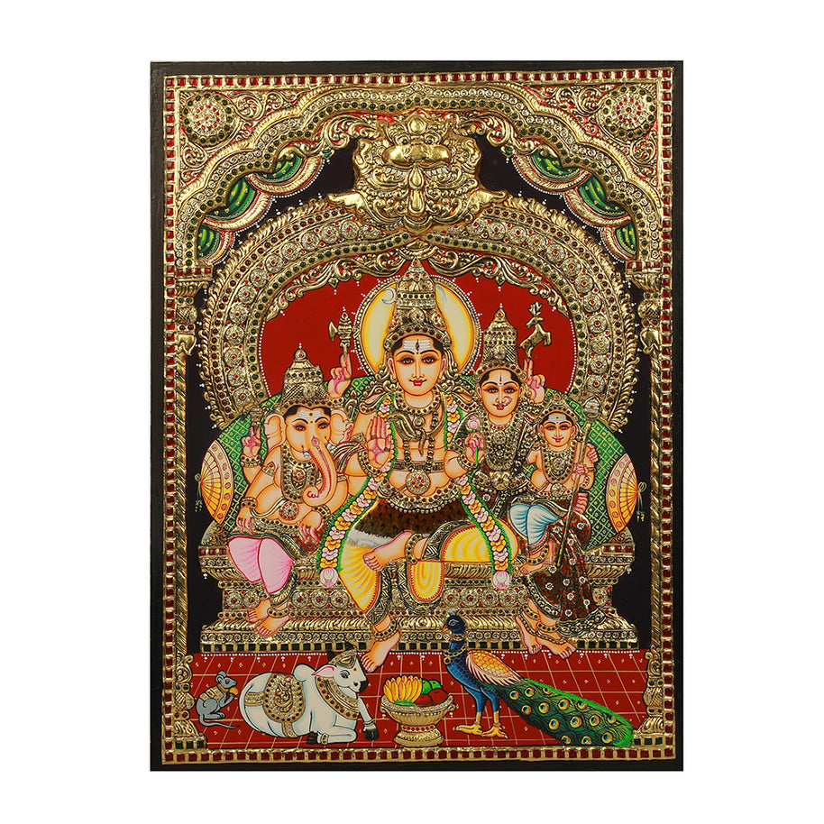 Tanjore Painting Shiva Family