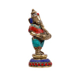 Brass Musical Ganesha Stone Work