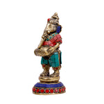 Brass Musical Ganesha Stone Work