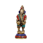 Brass Musical Ganesha Stone Work