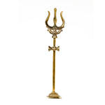 Pure Brass Traditional Trishul Statue | Shiva's Antique Trident Brass Statue