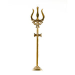 Pure Brass Traditional Trishul Statue | Shiva's Antique Trident Brass Statue
