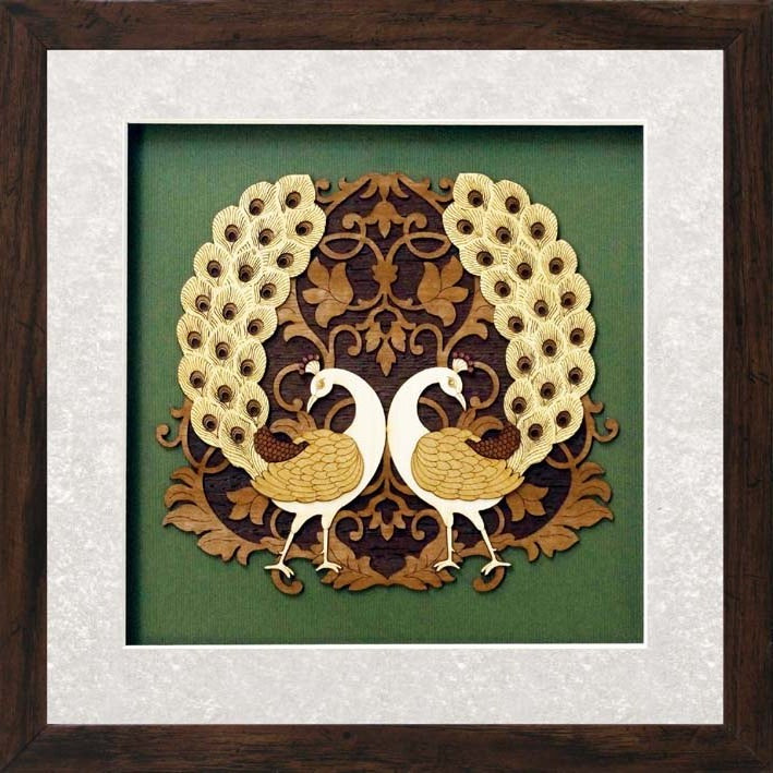 Wh 12x12 Twin Peacock Design ragaarts.myshopify.com