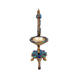 Brass Diya With Stand Stone Work