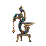 Brass Diya With Stand Stone Work
