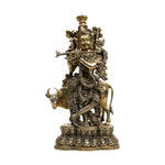 Brass Cow Krishna Idol