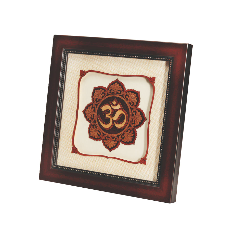 Om Design Wooden Carving Frame