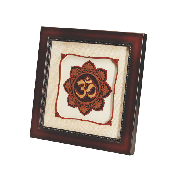 Om Design Wooden Carving Frame