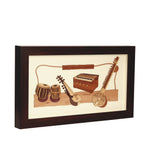 Indian Classical Musical Instrument Wooden Carving Frame