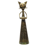 Ao 14In Iron Painted Jali Cut Cat T. Light Musician ragaarts.myshopify.com