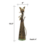 Ao 14In Iron Painted Jali Cut Cat T. Light Musician ragaarts.myshopify.com