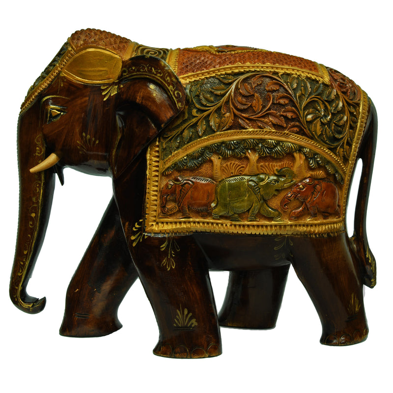 Wooden Carving Elephant ragaarts.myshopify.com