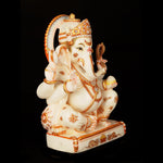 Marble Sitting Ganesha on Base
