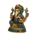 Brass Ganesh Stone Work