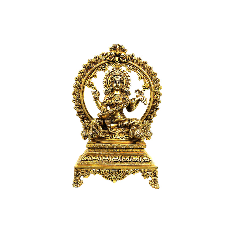 Brass Goddess Saraswathi