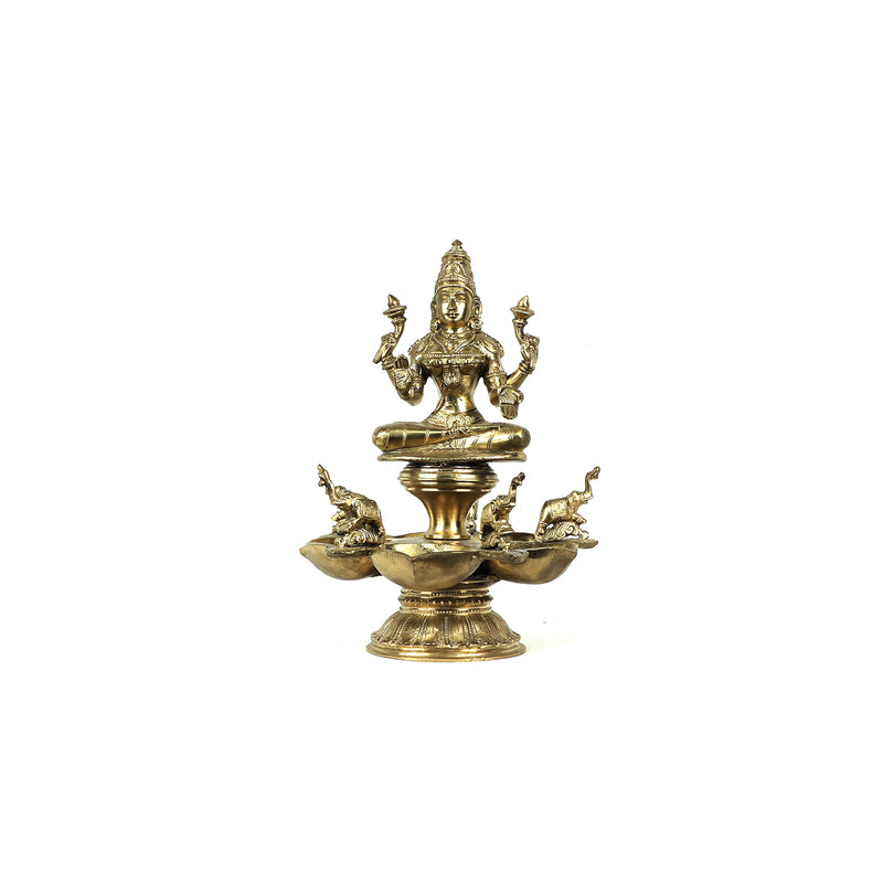 Brass Lakshmi 5 Diya Stand
