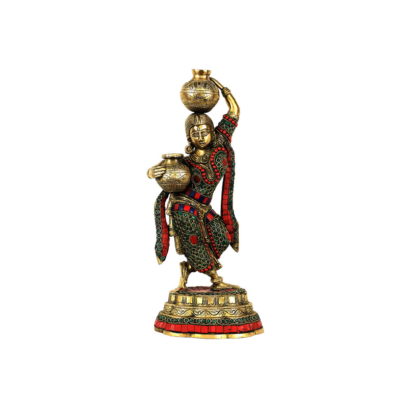 Brass Lady with Matka