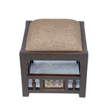 wooden pouffe stool