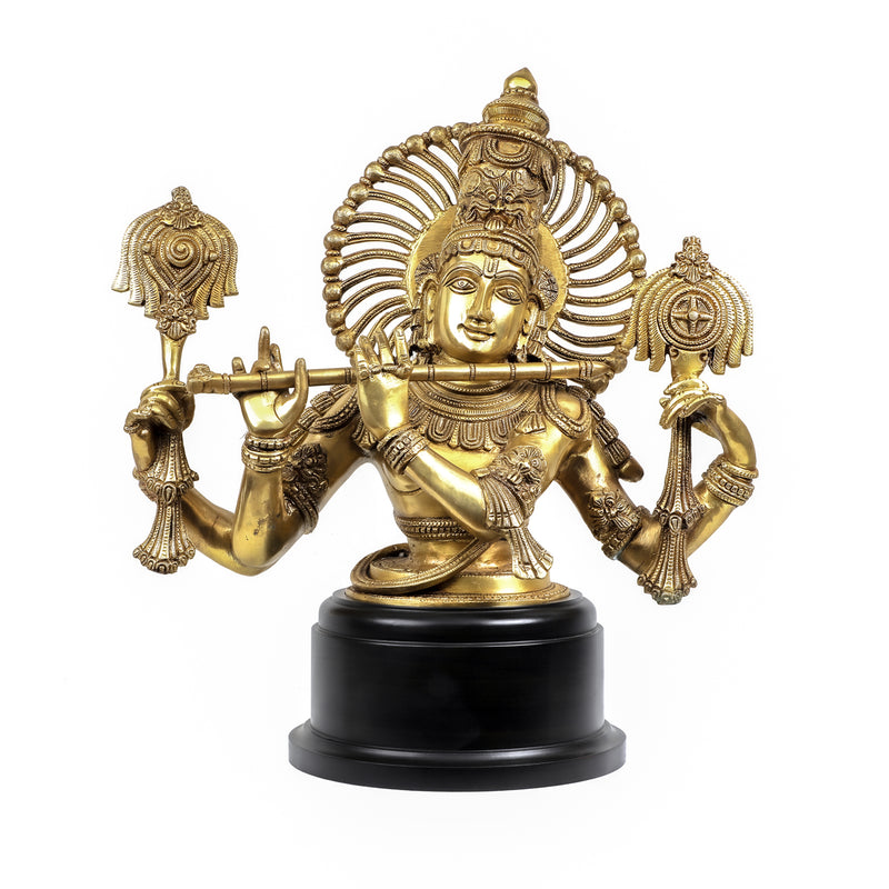 Brass Krishna with Flute