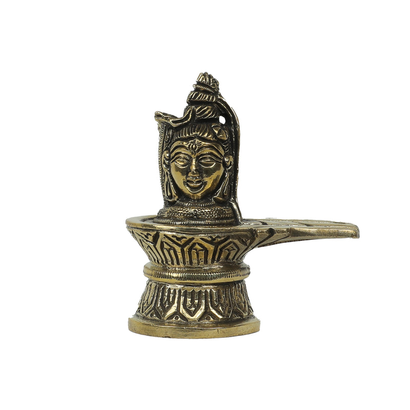 Brass Shivalinga With Shiva Head