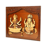 Lakshmi Ganesh Wooden Craving Painting Frame