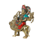 Brass Durga Sitting On Lion