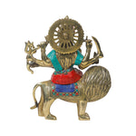 Brass Durga Sitting On Lion