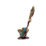 Brass Ganesh Diya with Stone Work