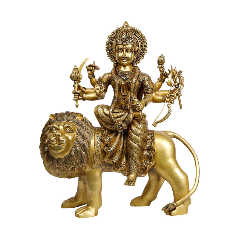 Durga Devi Sitting On Lion