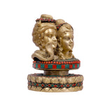 Brass Shiva Parwati Head on Lotus