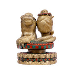 Brass Shiva Parwati Head on Lotus